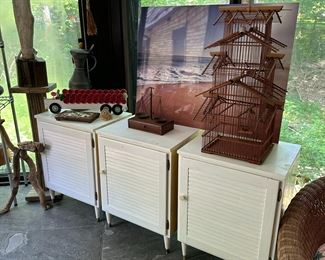 Many art objects and fun furnishings