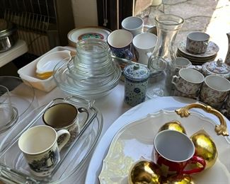 Pyrex, china, trays