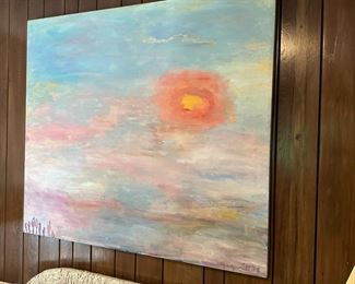Large scale painting signed Marguerite