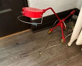 Vintage Ikea lamp on wheels