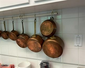 Crate and Barrel Copper pot set