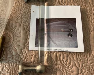 Lucite towel bar with heavy hammered finished brackets