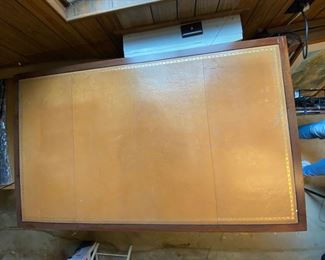 Leather Top Partner's Desk (Double Sided Desk with Drawers)
