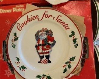 Christopher Radko Christmas Collectible Santa Plates, Bowls, etc.