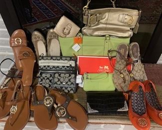 Vintage Coach Purses, Shoes, billfolds, Michael Kors Sandals, Shoes and Tori Burch leather slip on