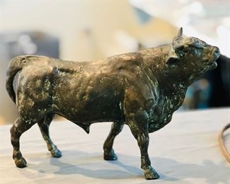 Vintage Cast bronze steer 