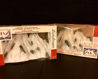 Two Ski Mountain Backdrop with Trees, Lemax