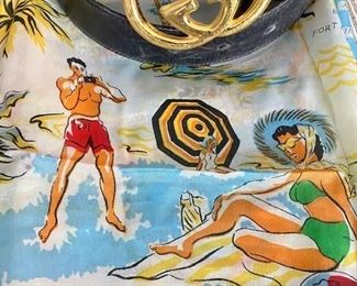 Gucci Leather Belt & Buckle, Made in Italy, Double G Buckle