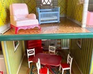 Vintage Furniture for Tin Doll House by T. Cohn, Made in USA, 1950'S