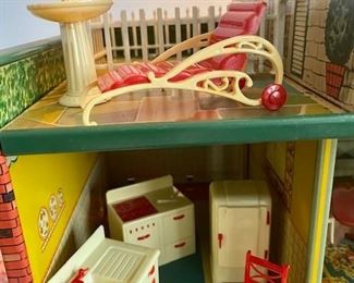 Vintage Furniture for Tin Doll House by T. Cohn, Made in USA, 1950'S
