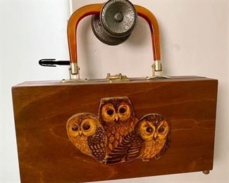 Vintage Decoupage Owl Box Purse