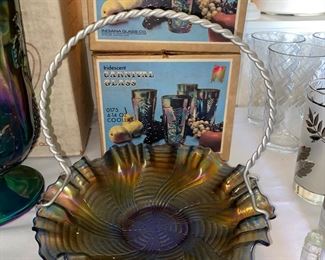Carnival Glass basket