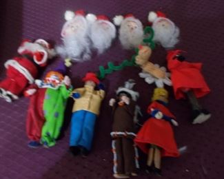 Hand made and dressed dolls etc