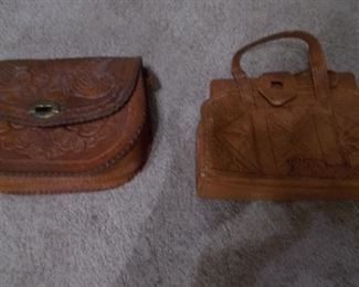Old leather purses