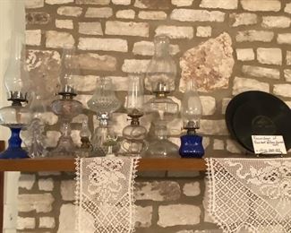 Collection of oil lamps and President William Taft records