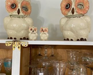 Shawnee Owl cookie jar and salt and pepper shakers