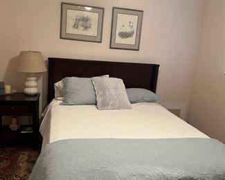 Queen size matress, American signature, bedframe, and nightstand 