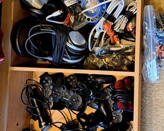 Gaming controls and headphones