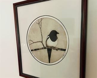 Magpie hand-signed print 13.5” x 15 1/4”