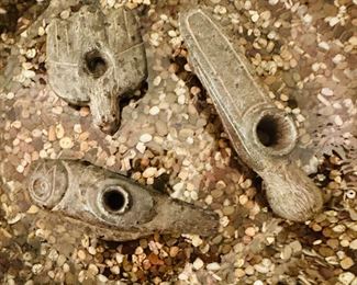 Hand carved Inuit-style stone pipes