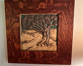 Weaver signed framed tile 14”x14”