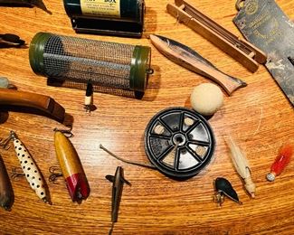 antique fishing lures and equipment