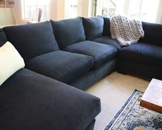 Lee Industries Furniture Sectional Navy Sofa 
