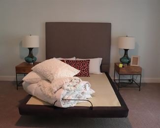 Queen Adjustable Bed with Upholstered Headboard 
