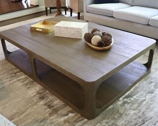 Interlude Home Nora Sandblasted Icy Grey 60'' Wide Rectangular Coffee Table