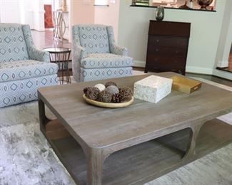 Interlude Home Nora Sandblasted Icy Grey 60'' Wide Rectangular Coffee Table