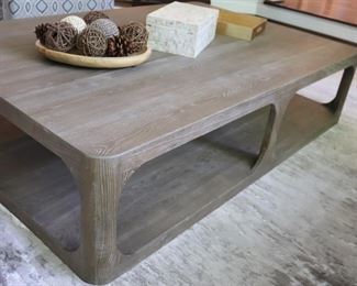 Interlude Home Nora Sandblasted Icy Grey 60'' Wide Rectangular Coffee Table