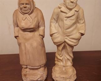 Rare Find! Hand carved wax plaster figurines by Kansas-based (Lindsborg) Anton Pearson. 