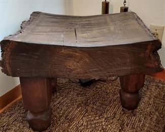 Vintage "live edge" three legged stool