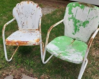 Vintage metal patio chairs