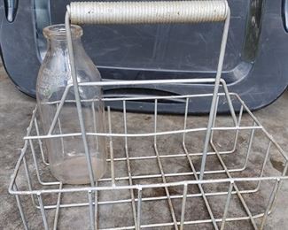 Vintage wire milk carrier