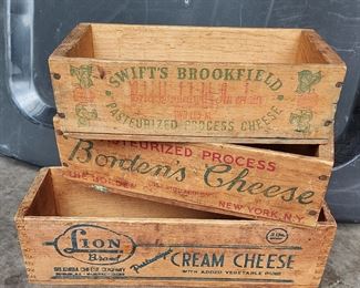 Vintage cheese boxes