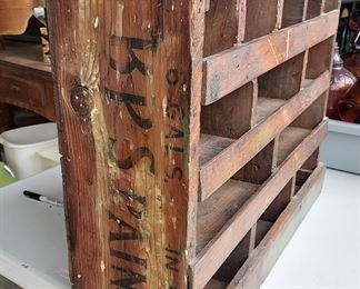 Detail, Antique primitive cubby, made from an old paint crate