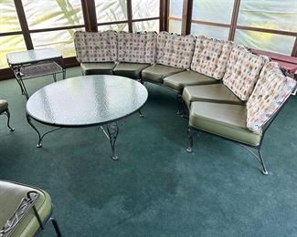 Authentic MCM Woodard Chantilly Rose Iron Patio Set