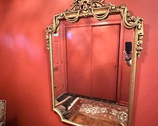 Large ornate gold mirror  Louis XVI