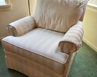 Damask stripe club chair (with matching ottoman)