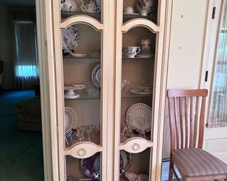 MCM Cabinet - wire front, 2 doors, glass shelves, lighted