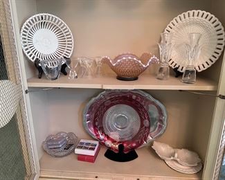 Vintage China, Cranberry Cut To Clear Platter