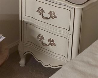 White Gold Trim Nightstand