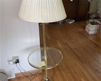 Lot 11   0 Bid(s)
Brass/Glass Lamp/End Table