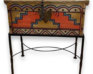 continental painted chest on stand