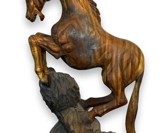 5ft Tall Carved Horse Statue