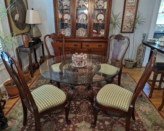 Rattan and Glass Table