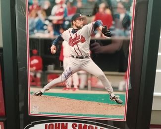 John Smoltz autographed/framed with certificate of authenticity on back