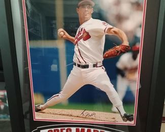 Autographed Greg Maddux framed with certificate of authenticity on back