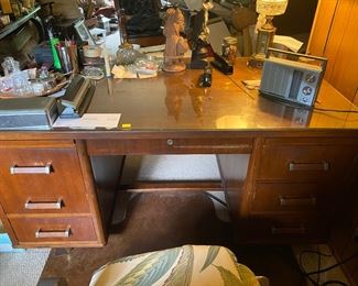 Vintage wooden executive desk